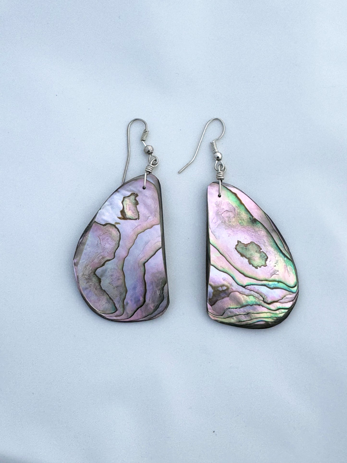 Abalone shell earrings by Ray Lovato (Santo Domingo)