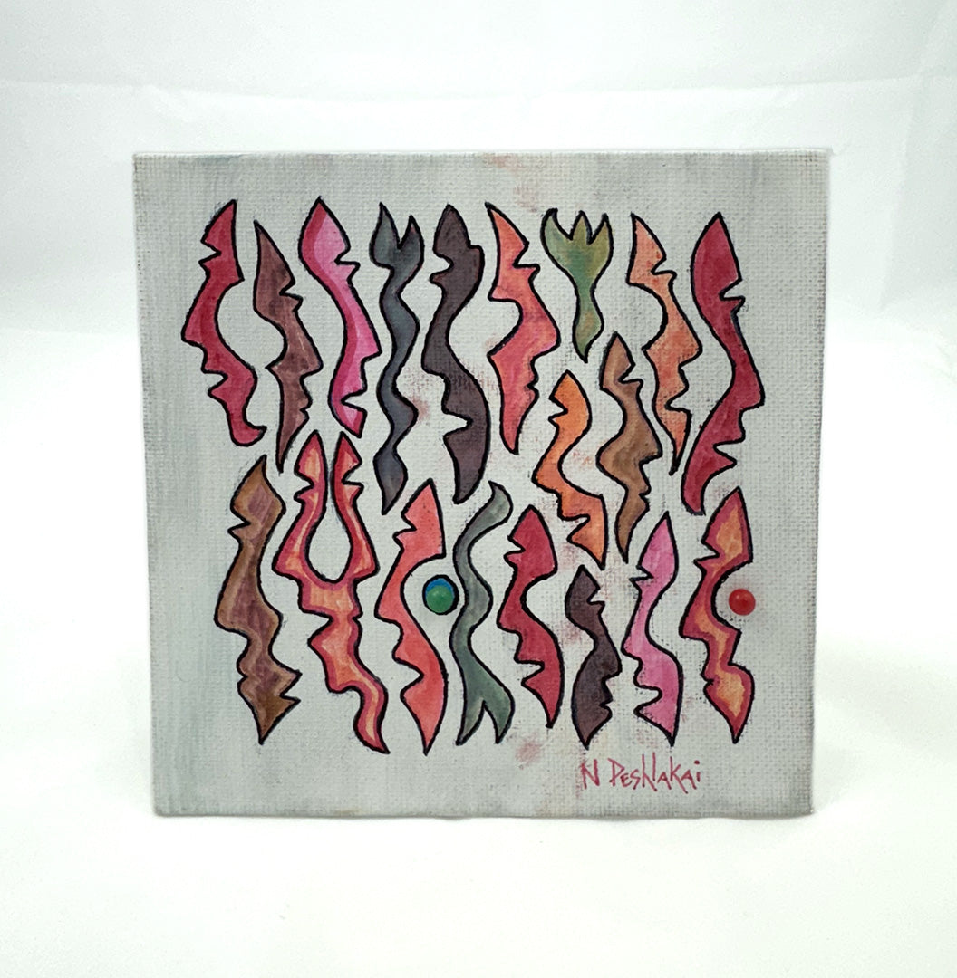 "Diné"- Mixed media painting by Norbert Peshlakai