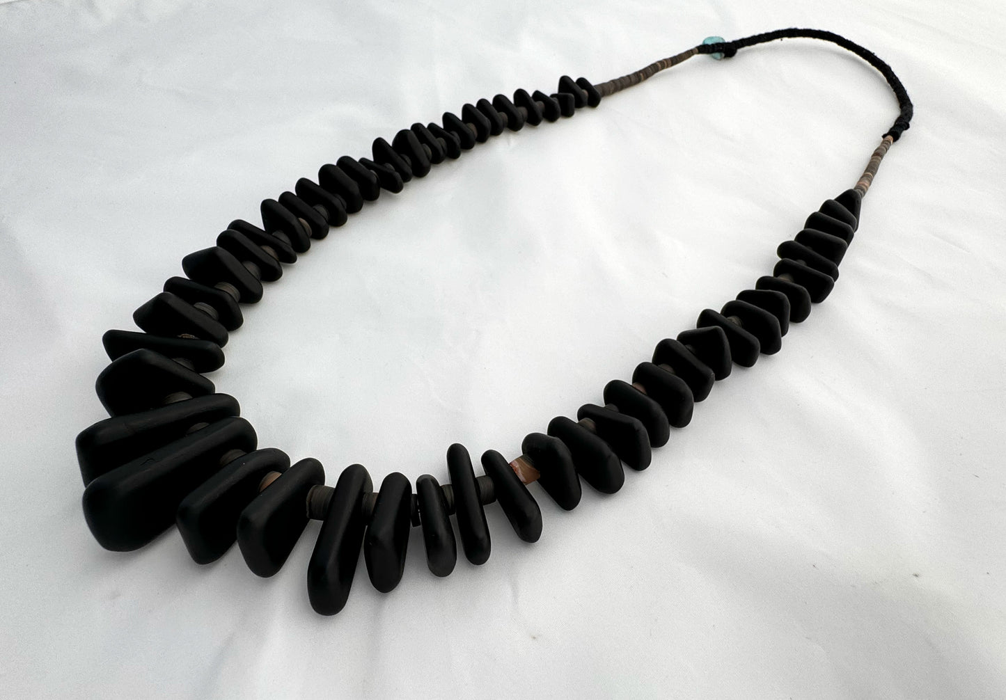 Jet and Abalone Tab Necklace Turquoise necklace by Cheyenne Grabiec (Navajo)