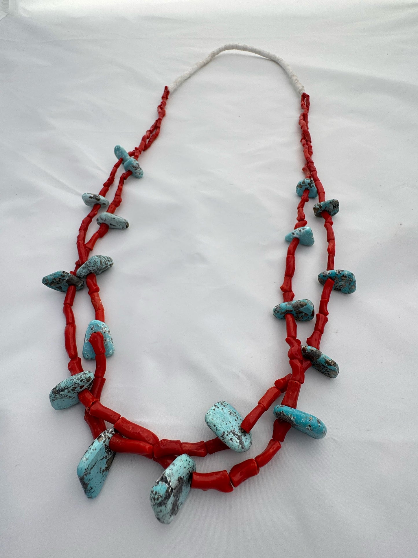 2 Strand Coral necklace by Cheyenne Grabiec (Navajo)
