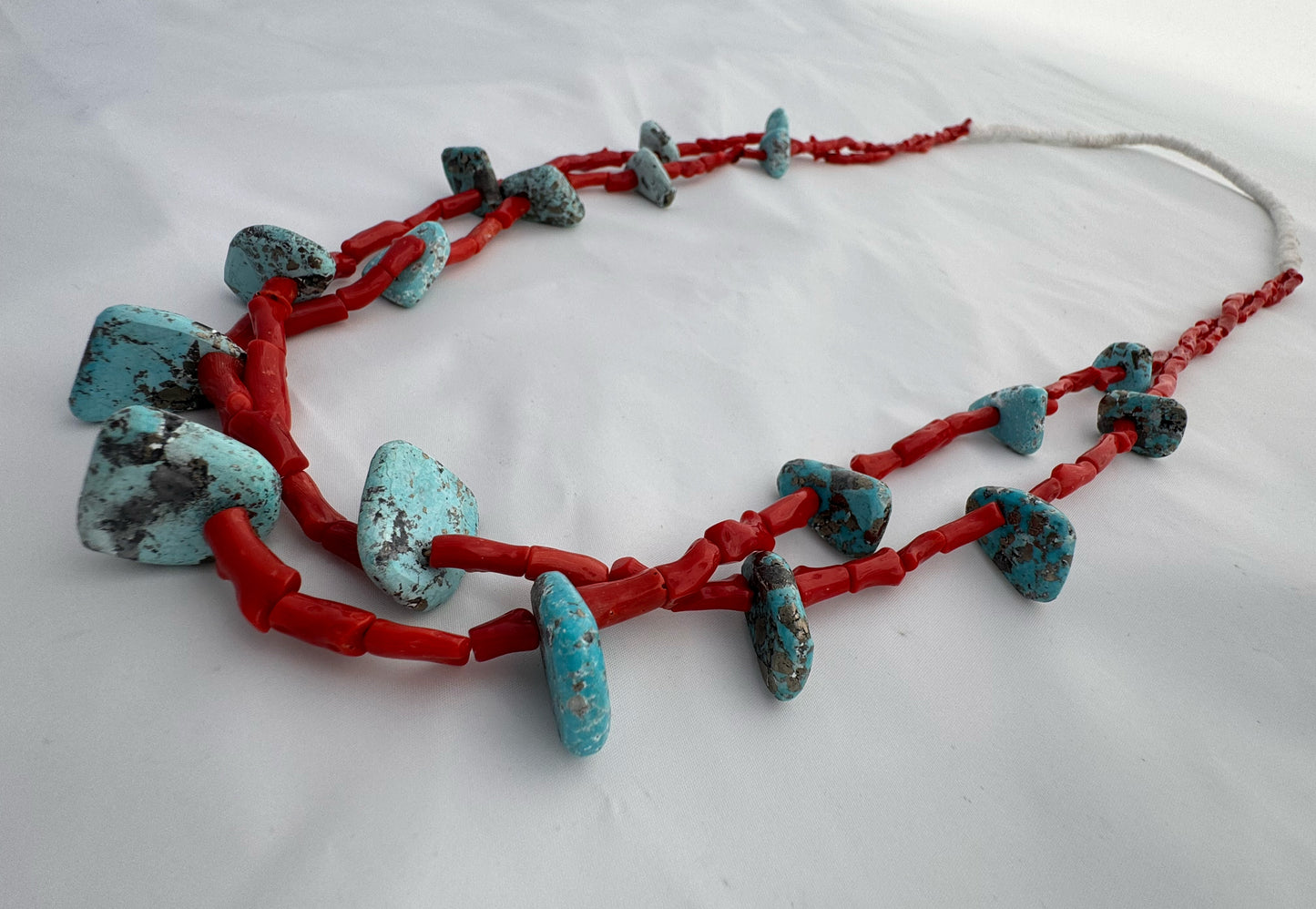 2 Strand Coral necklace by Cheyenne Grabiec (Navajo)