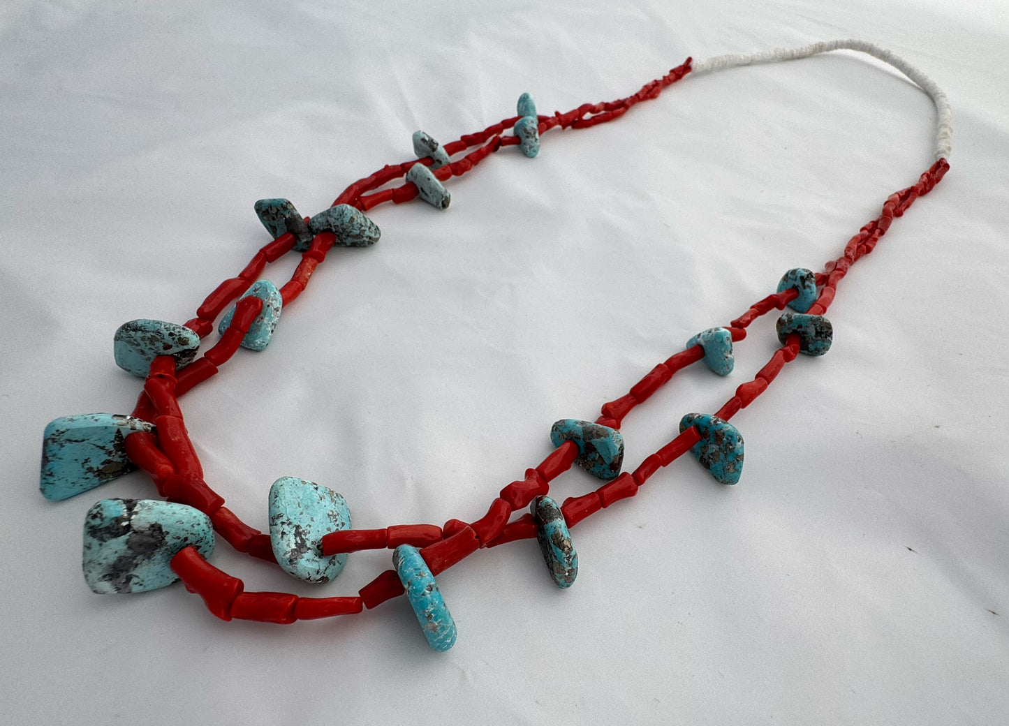 2 Strand Coral necklace by Cheyenne Grabiec (Navajo)