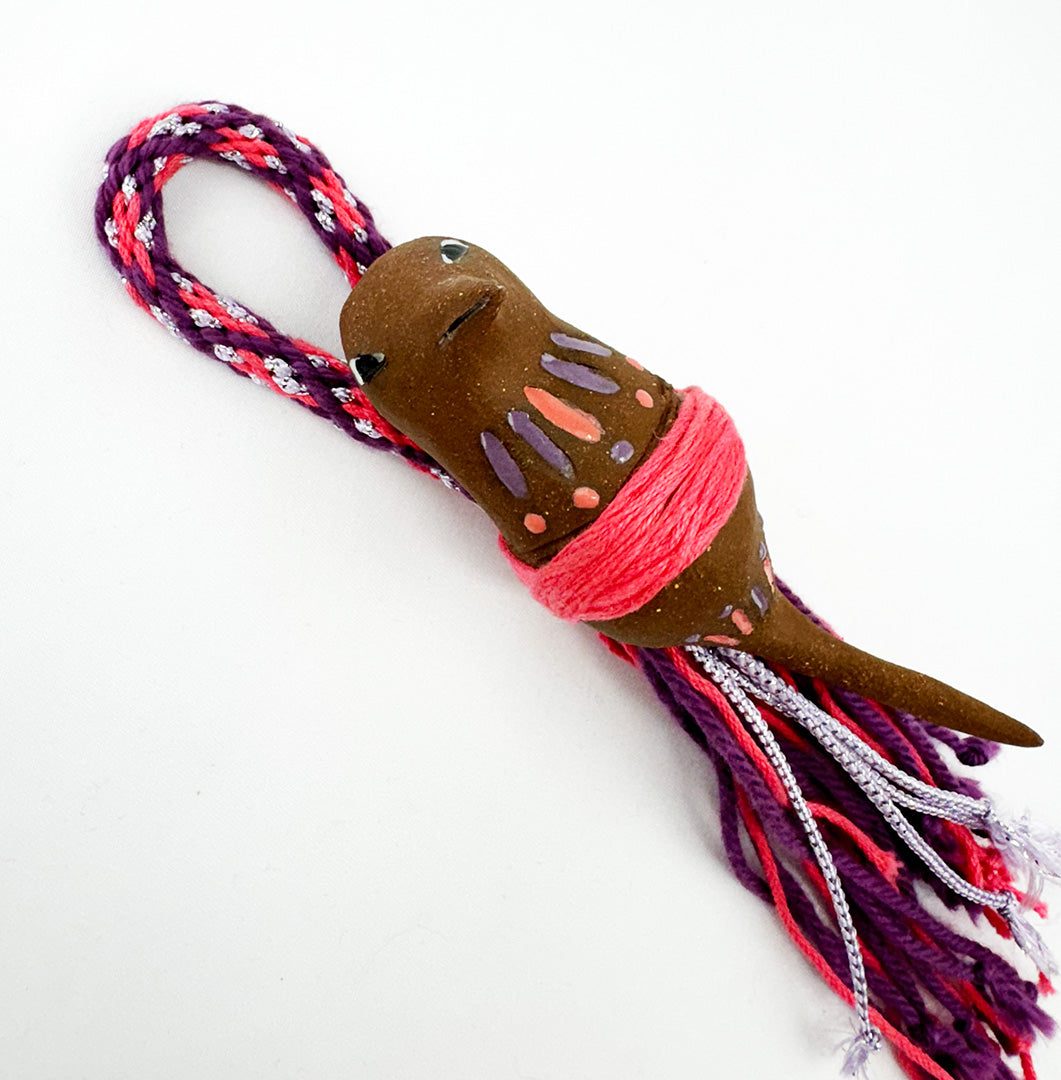 Brown clay bird by Rosemary Lonewolf