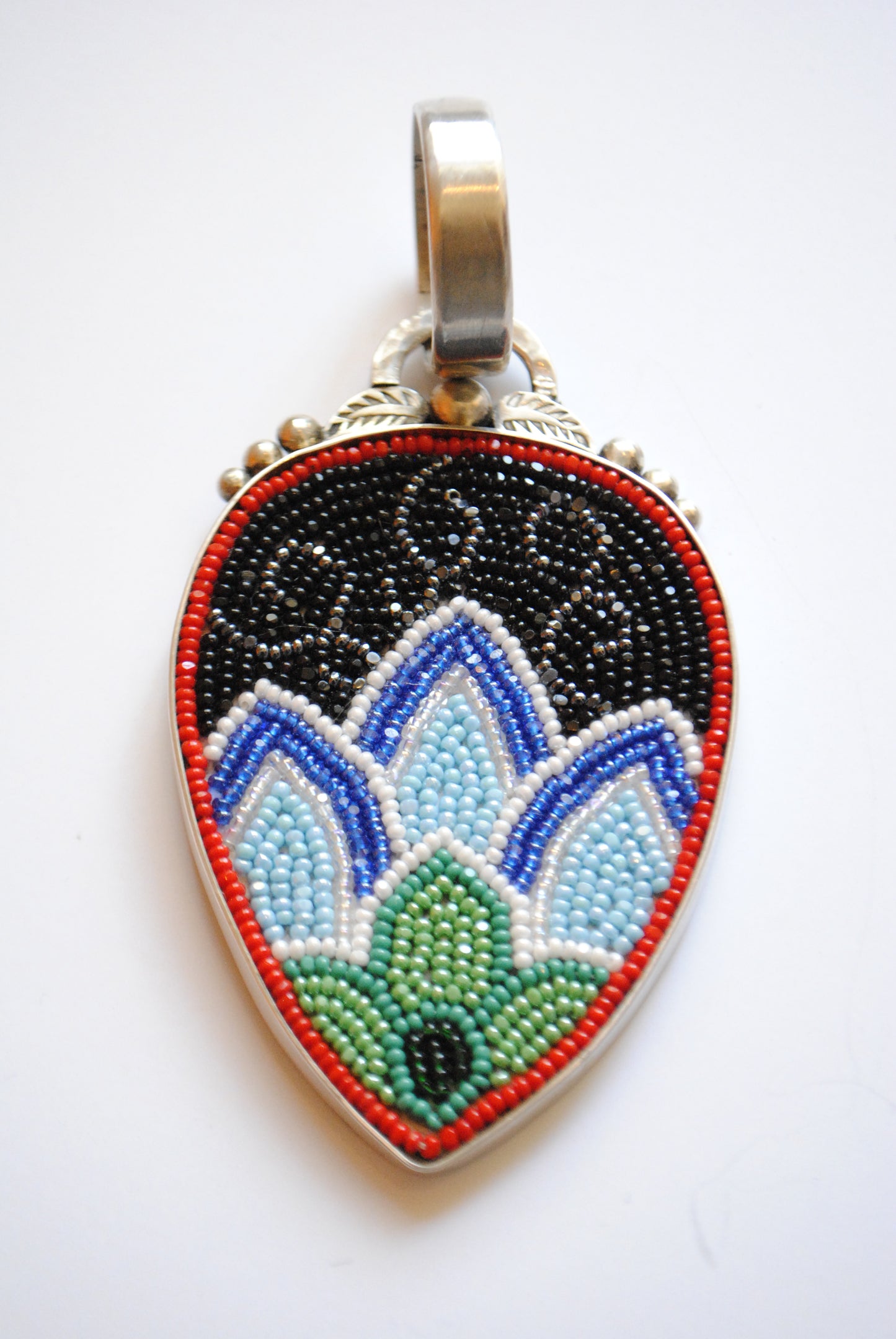 Floral Beadwork Pendant by Wendy Boivin - Menominee