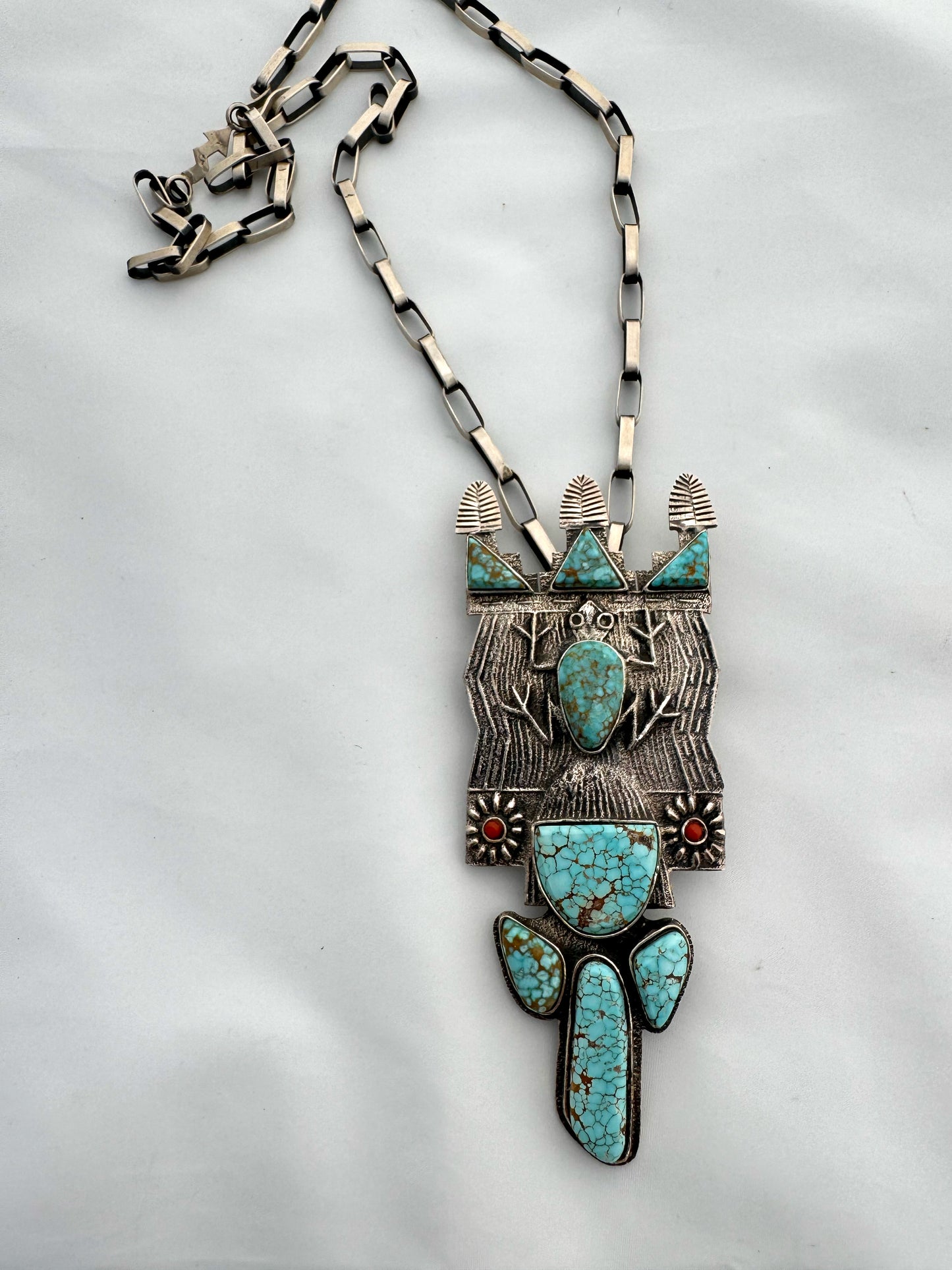 Butterfly Dancer Necklace by Gerald Lomaventema(Hopi)