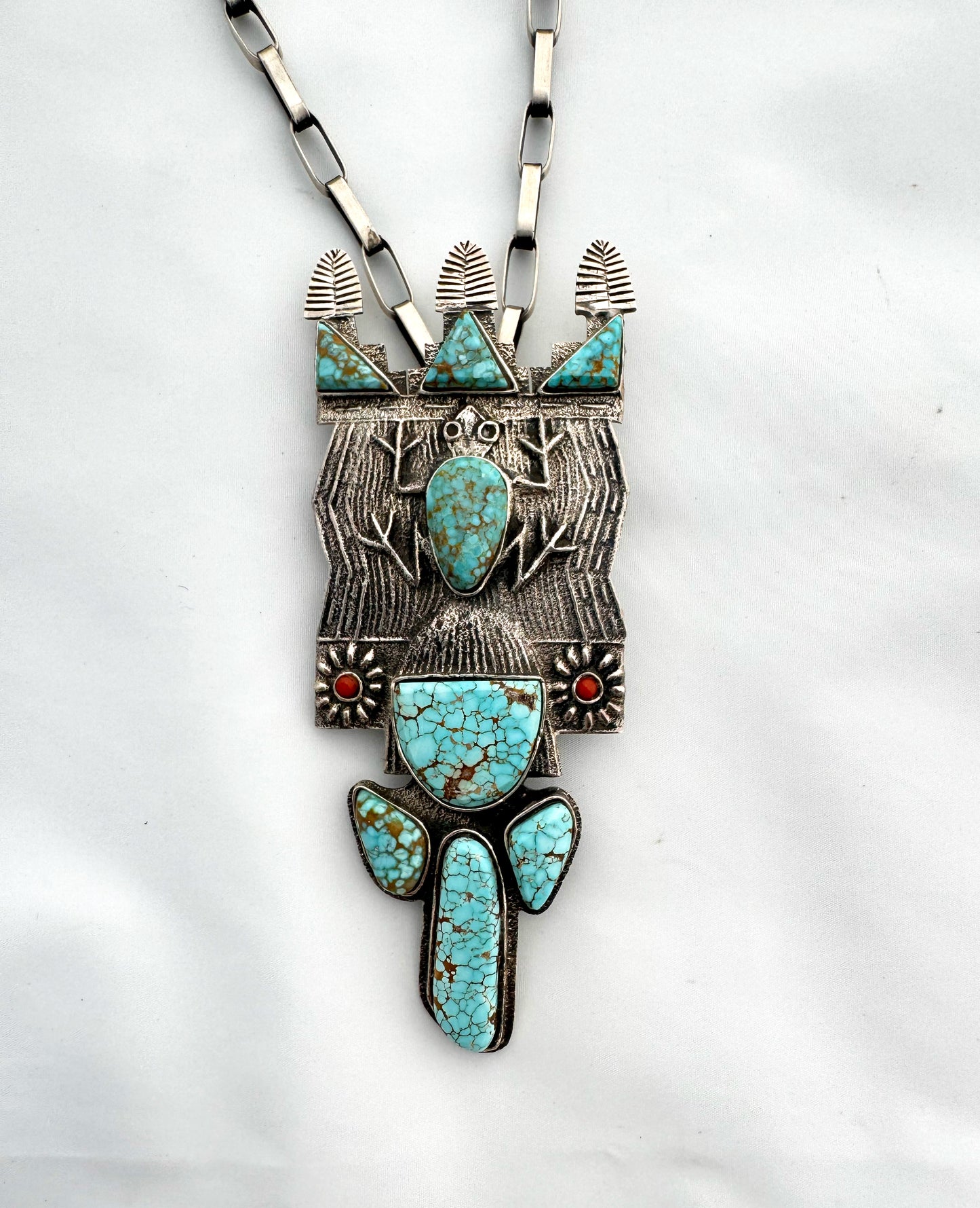 Butterfly Dancer Necklace by Gerald Lomaventema(Hopi)