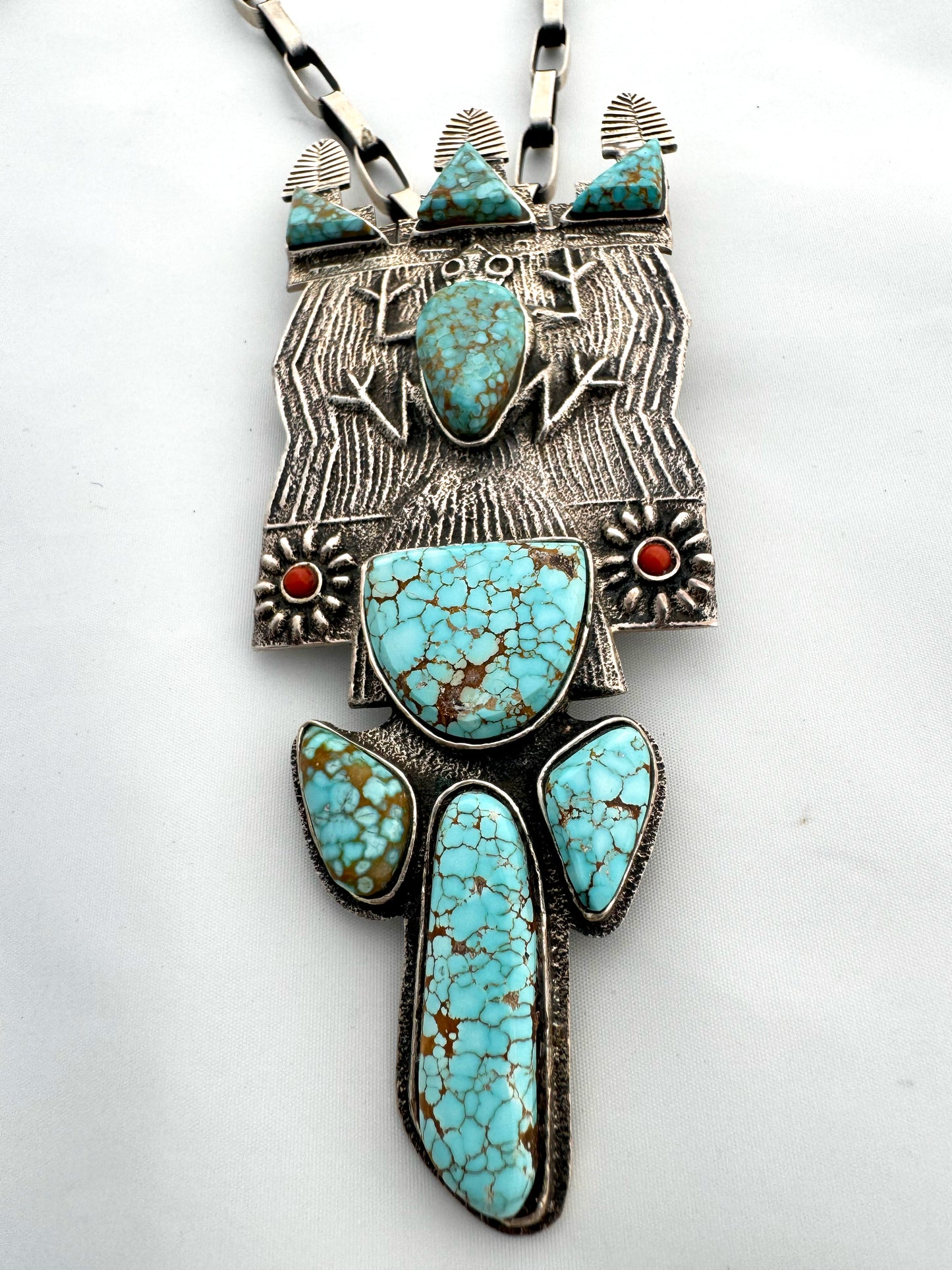 Butterfly Dancer Necklace by Gerald Lomaventema(Hopi)