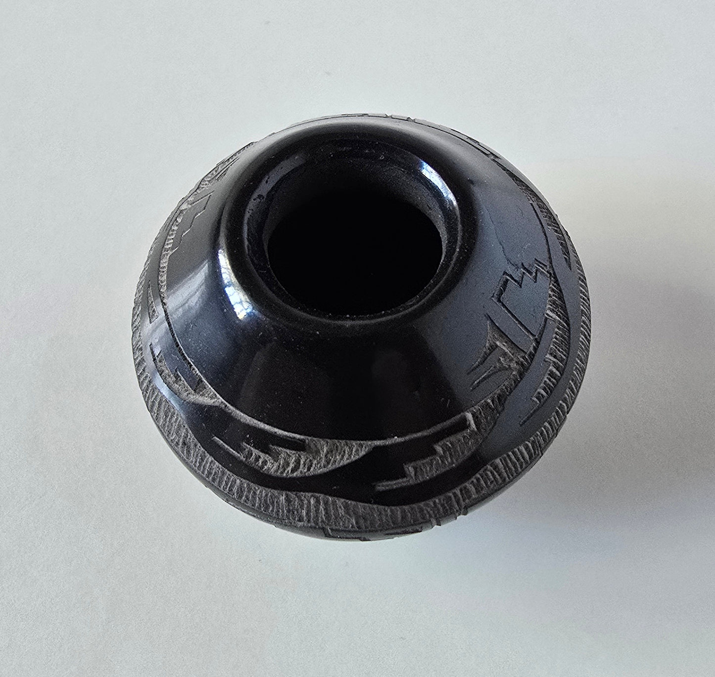 Small Open-Neck Blackware Bowl by Geri Naranjo - Santa Clara