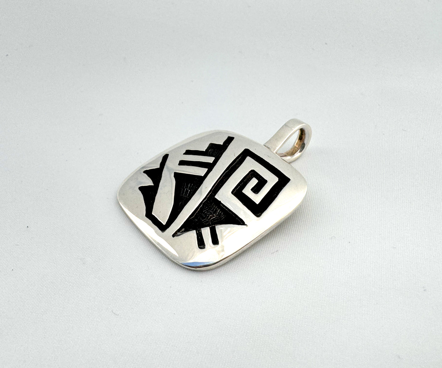 Overlay pendant by Anderson Koinva (Hopi)