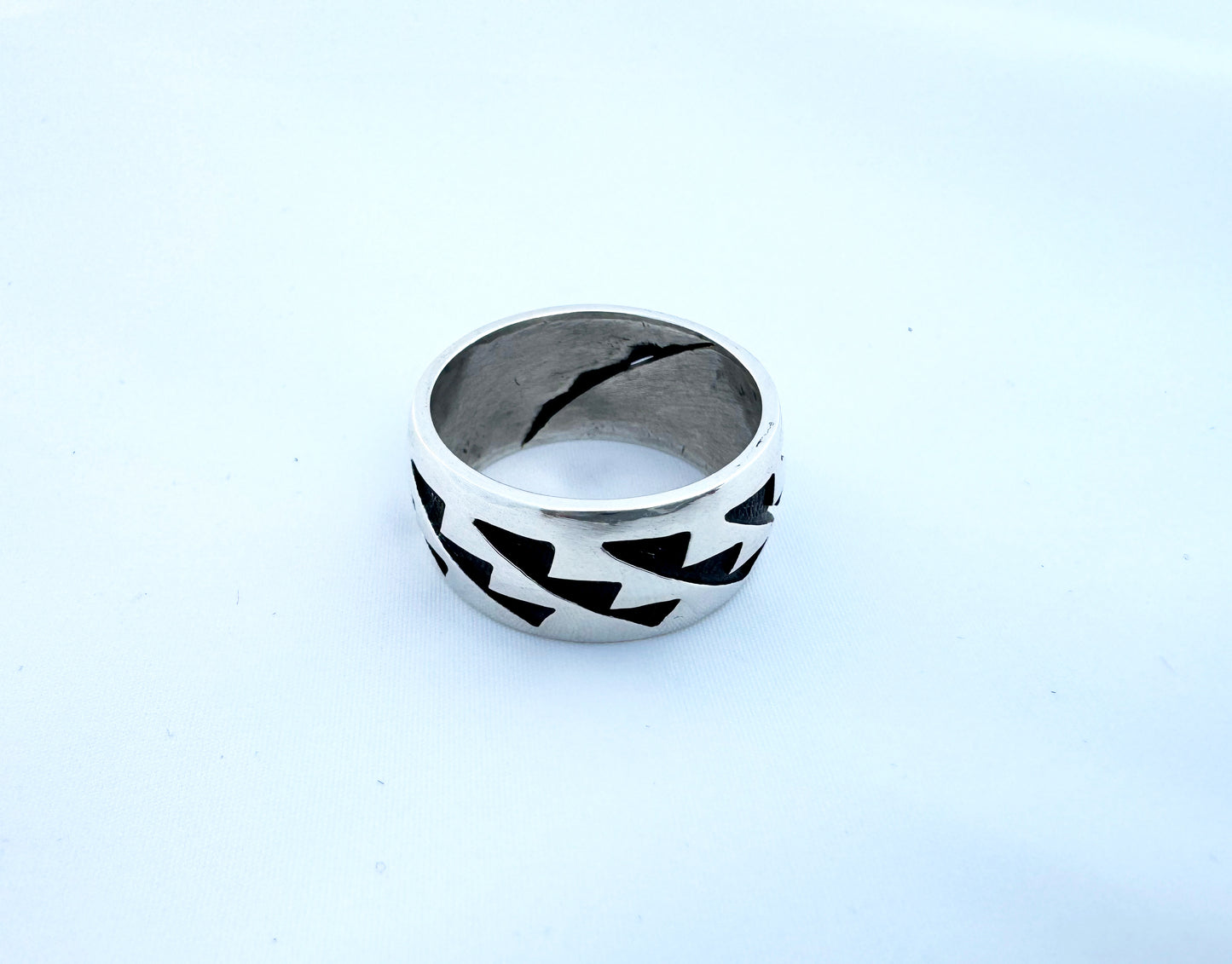 Overlay ring by Anderson Koinva (Hopi)