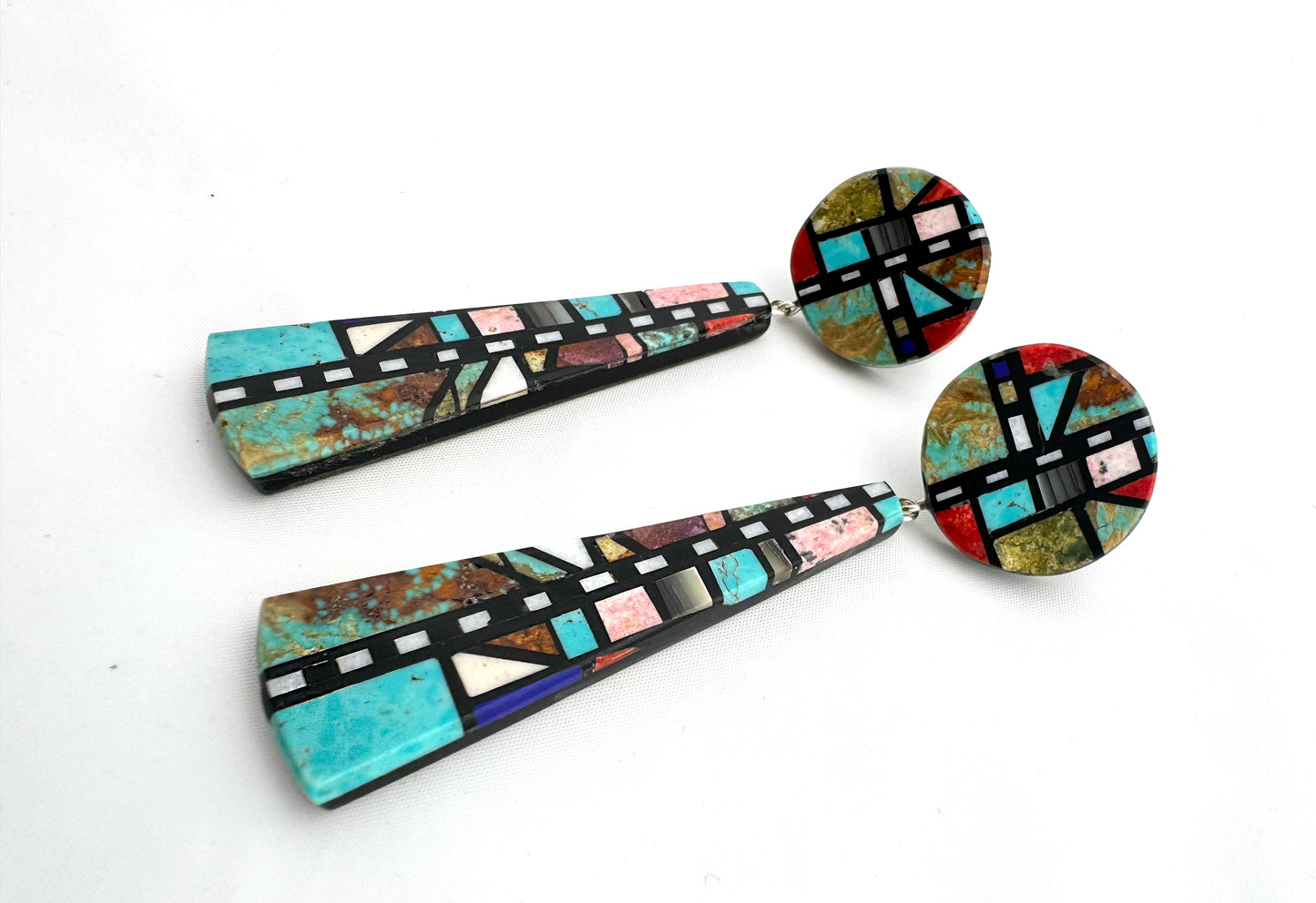 Inlaid Mosaic Earrings by Chris Nieto (Santo Domingo)