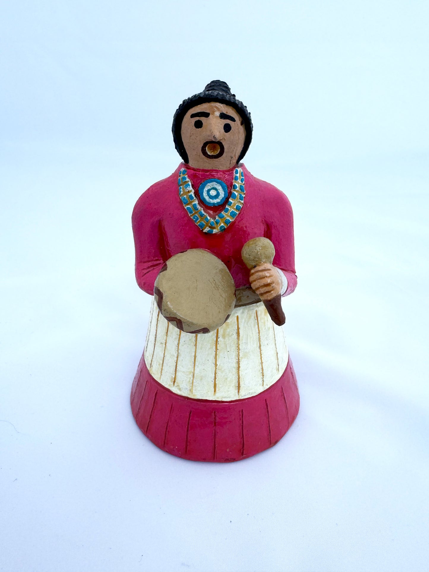 Navajo Lady with drum by Elizabeth Manygoats (Navajo)