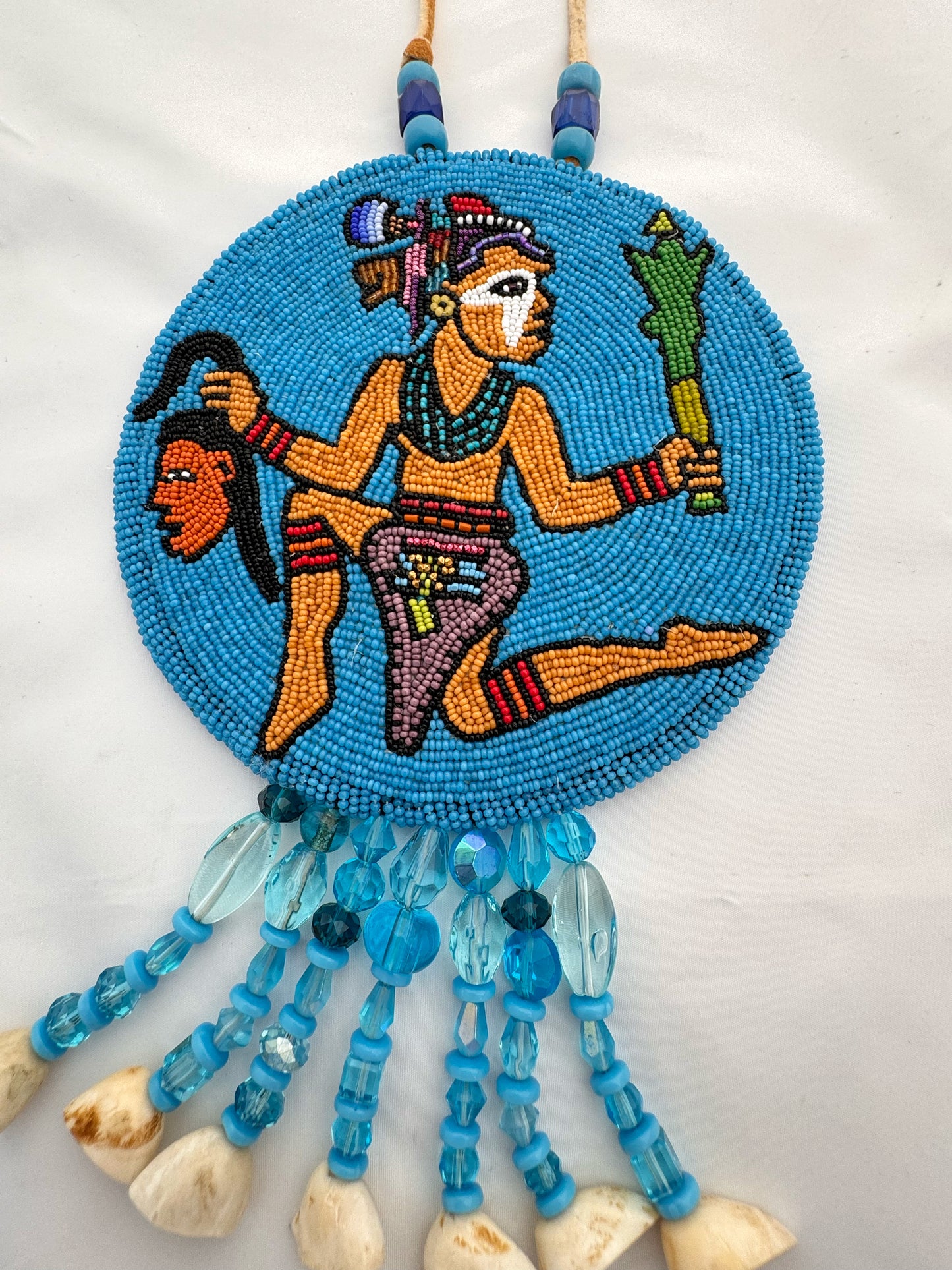 "Mound Bulider" beaded necklace by Marcus Amerman (Choctaw)