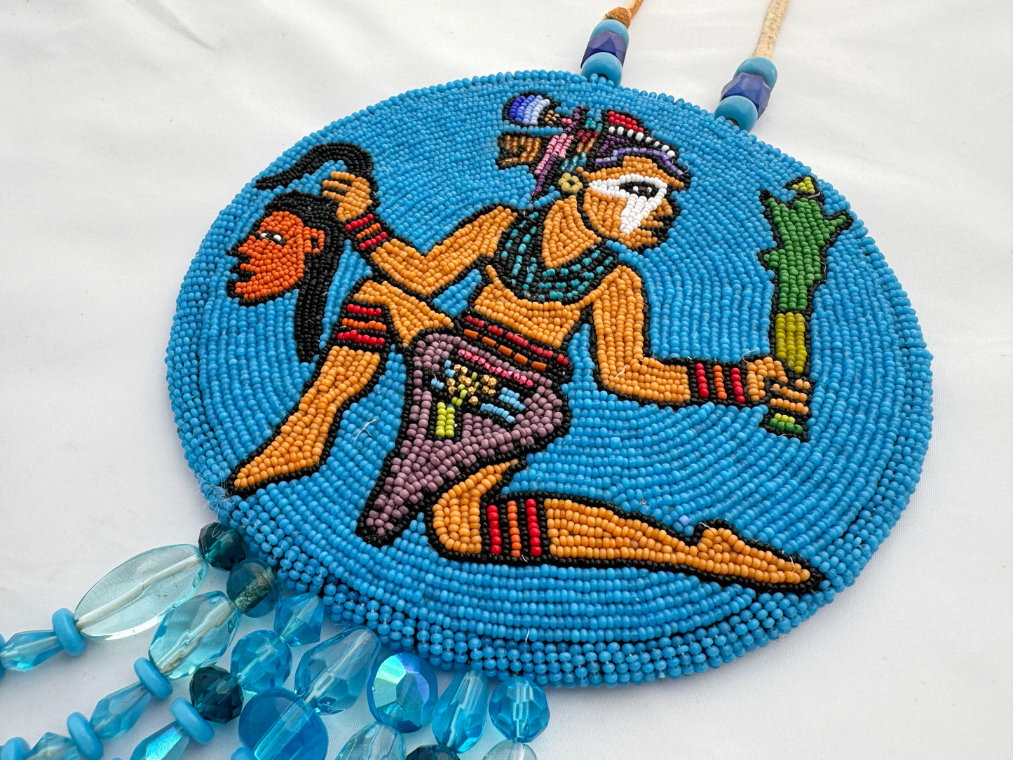 "Mound Bulider" beaded necklace by Marcus Amerman (Choctaw)