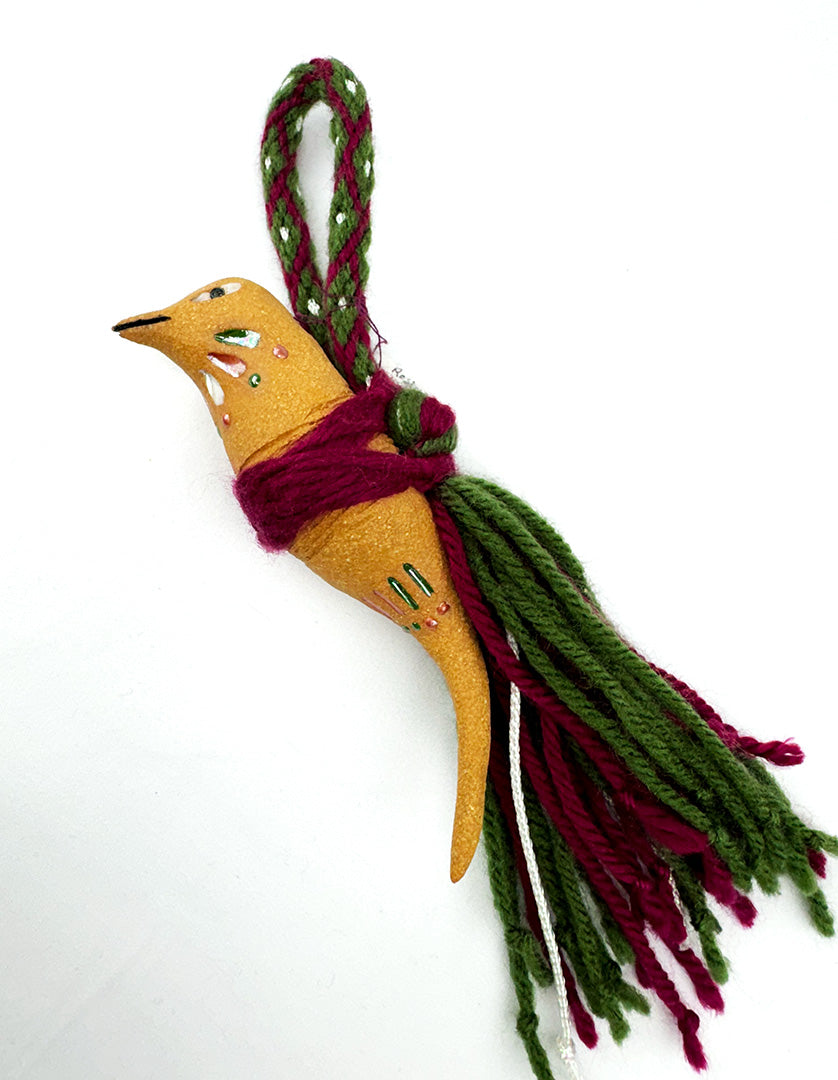 Yellow clay bird by Rosemary Lonewolf