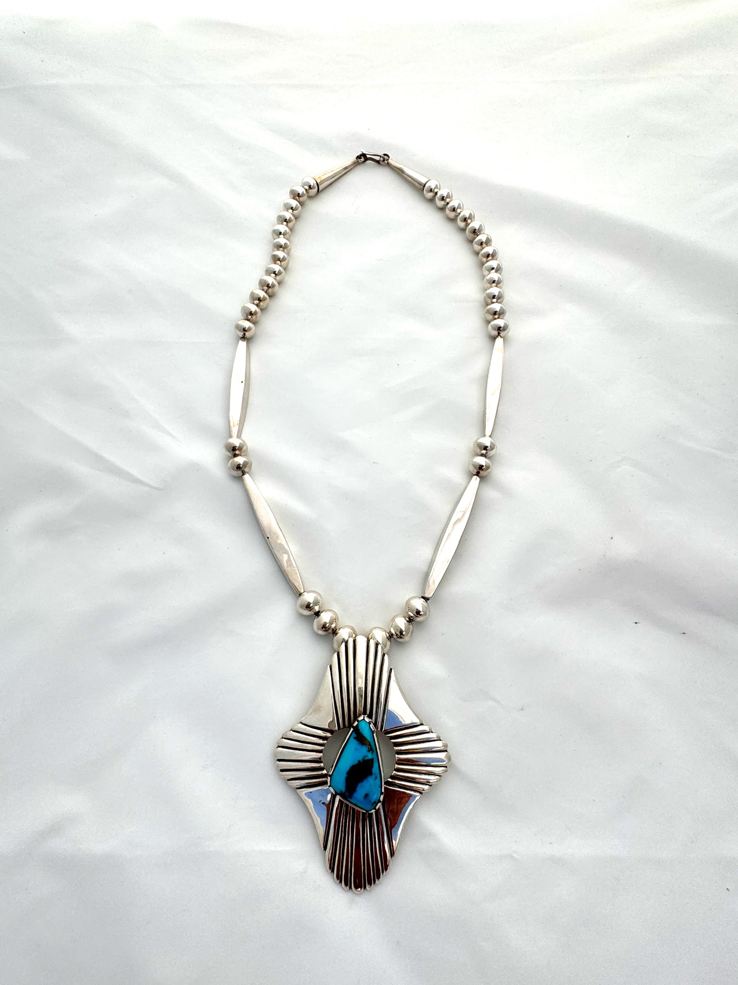 Silver necklace by Cippy Crazyhorse(Cochiti)