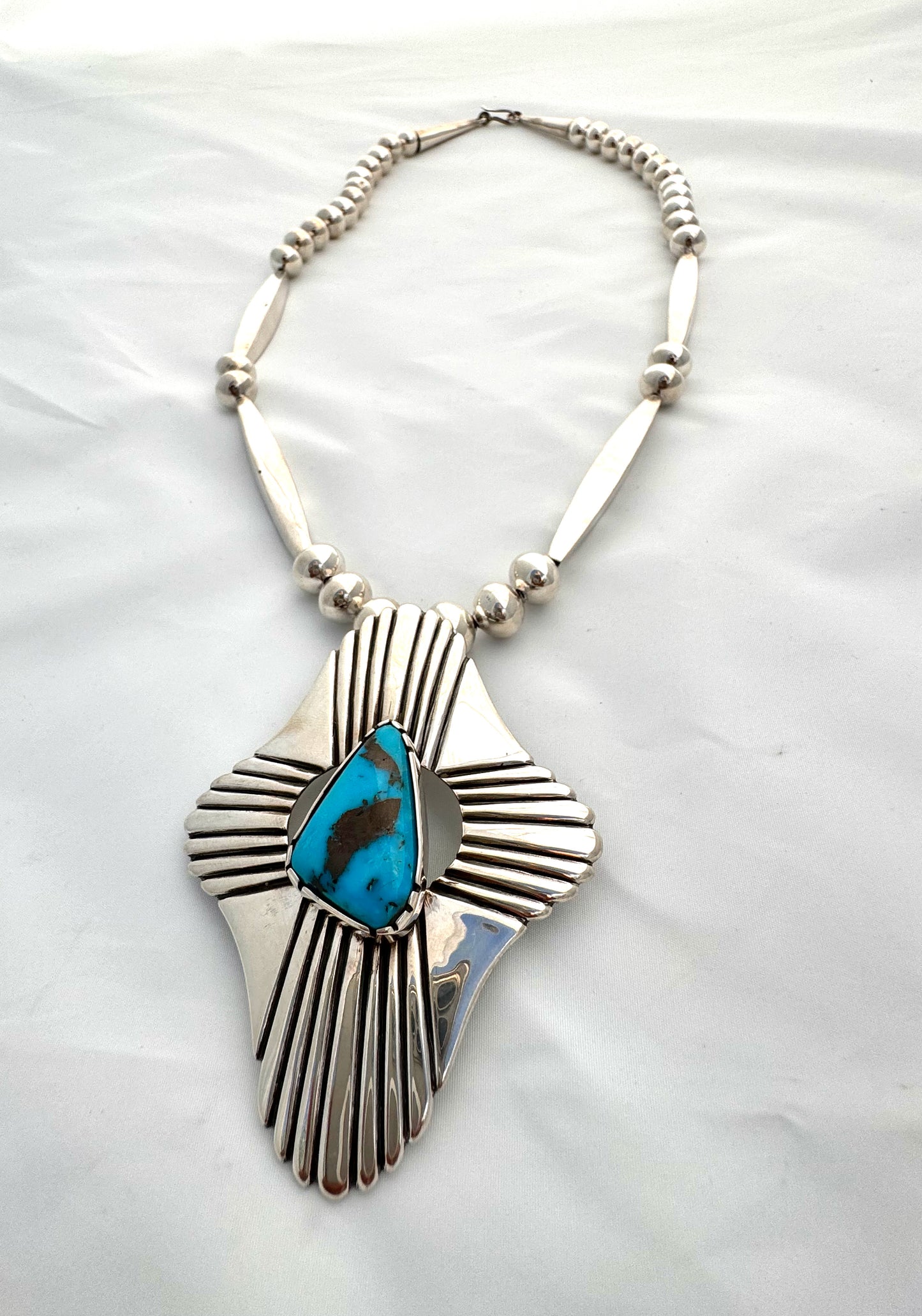 Silver necklace by Cippy Crazyhorse(Cochiti)