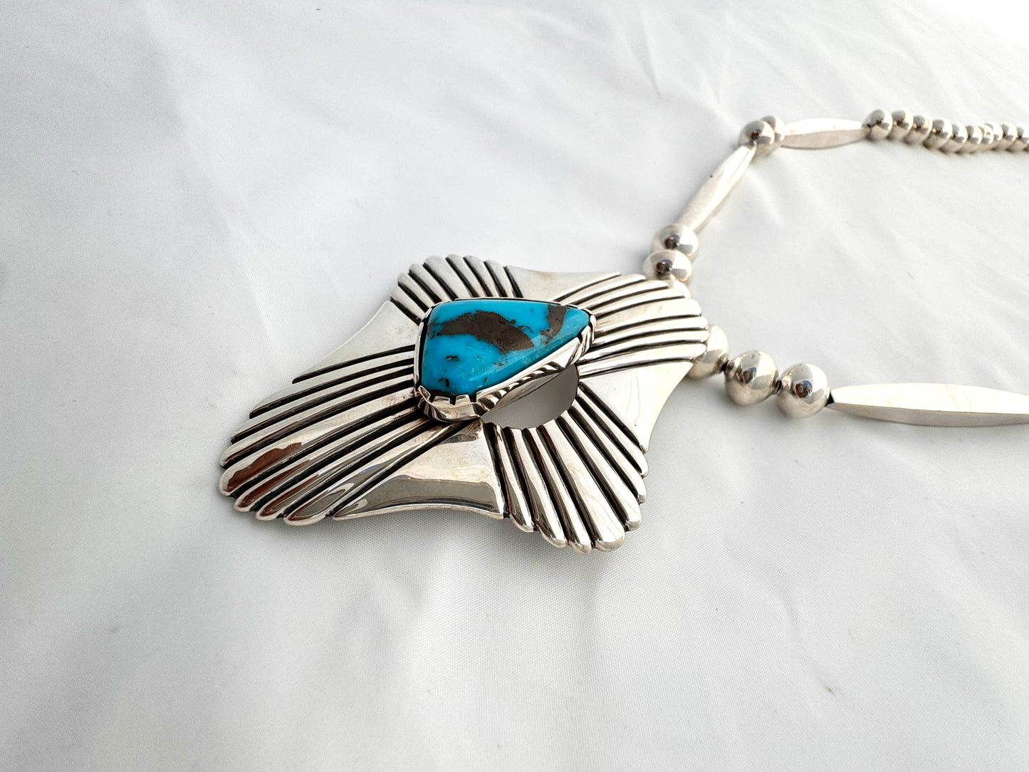 Silver necklace by Cippy Crazyhorse(Cochiti)