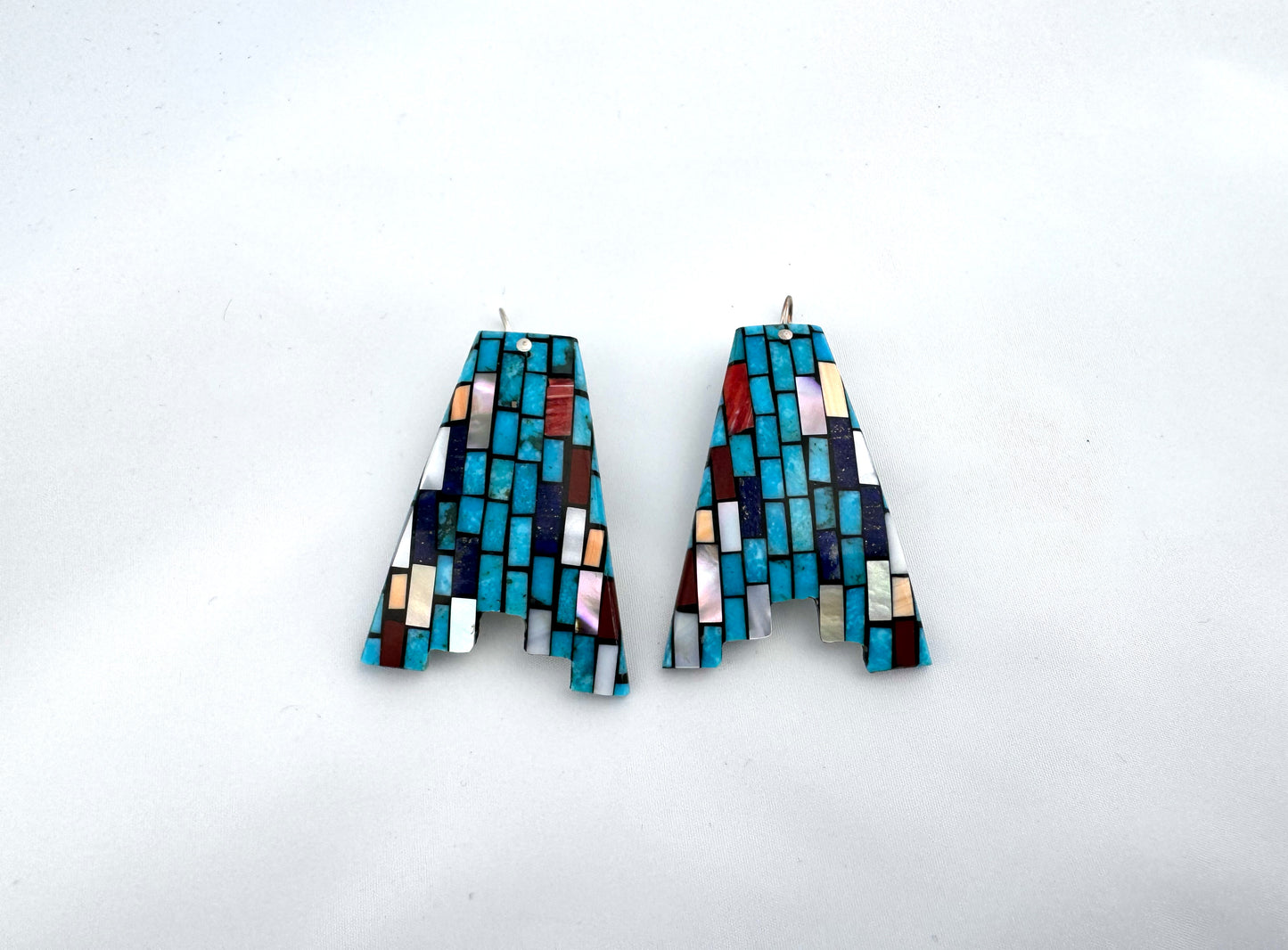 MIxed mosaic earrings by Charlene Reano (San Felipe)