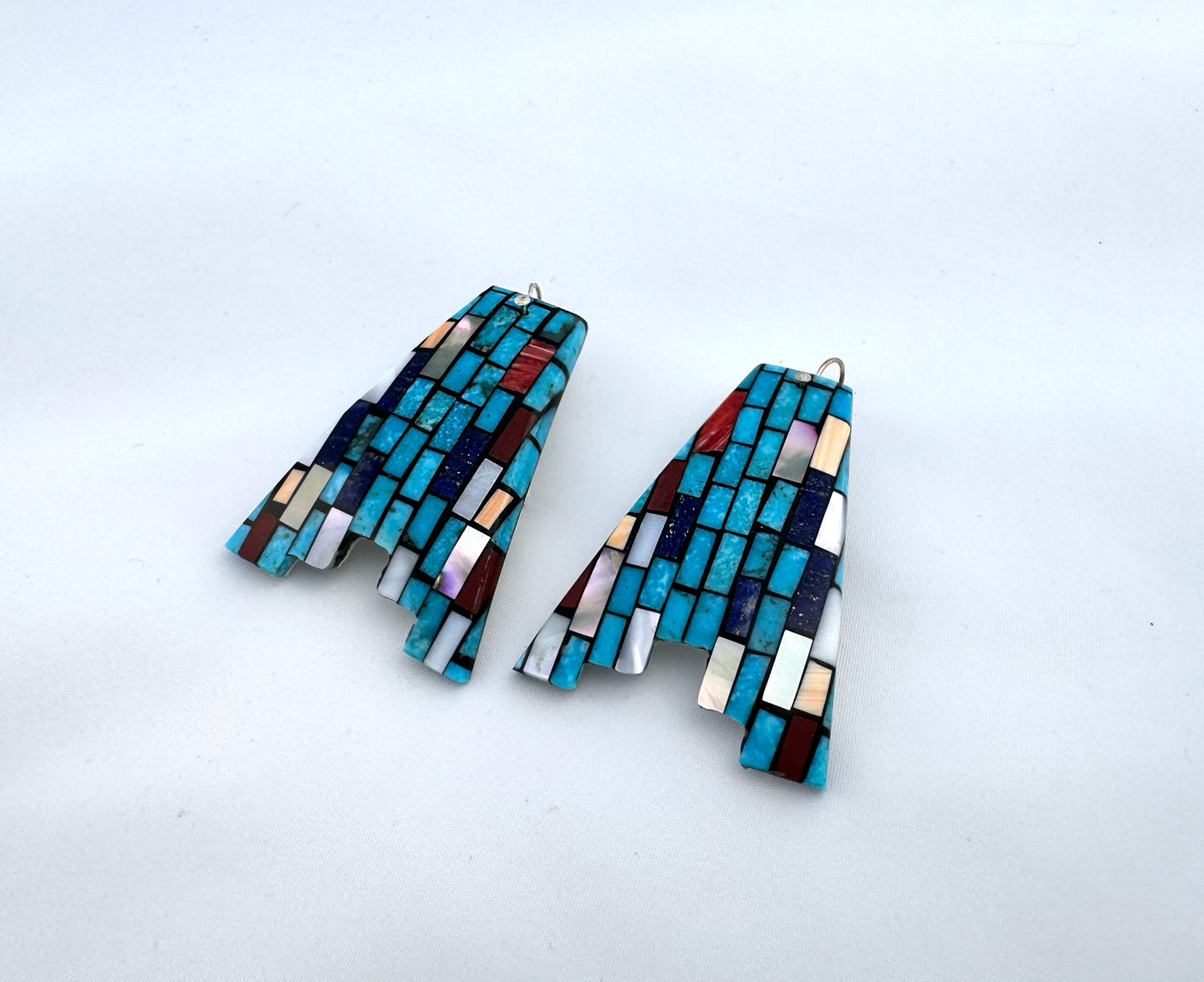 MIxed mosaic earrings by Charlene Reano (San Felipe)