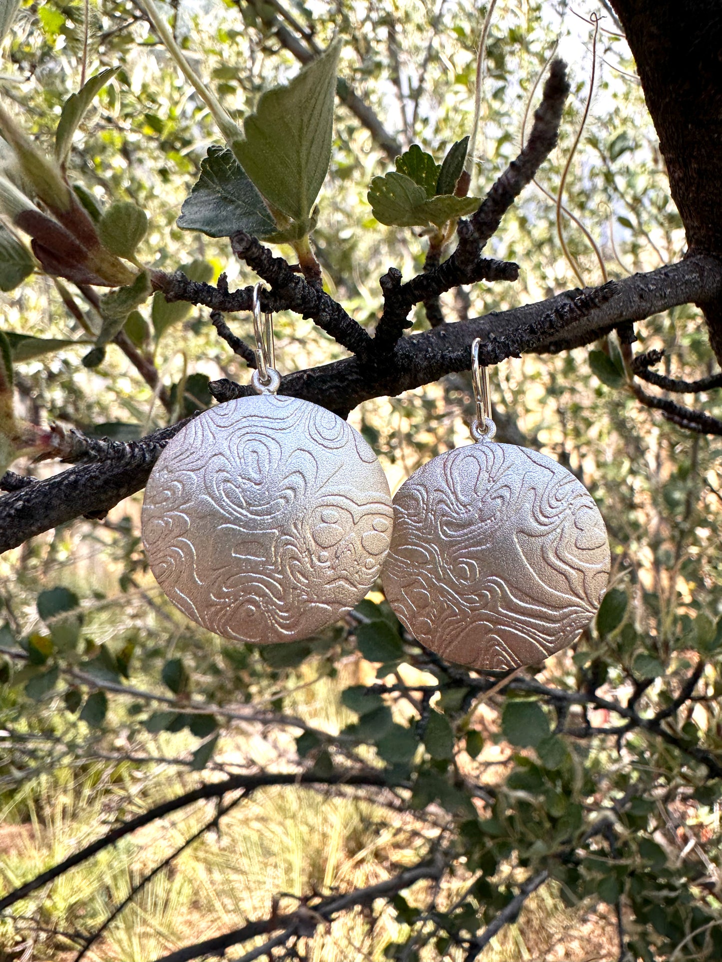 Coin earrings by Chris Pruitt (Laguna/Chiricahua Apache)