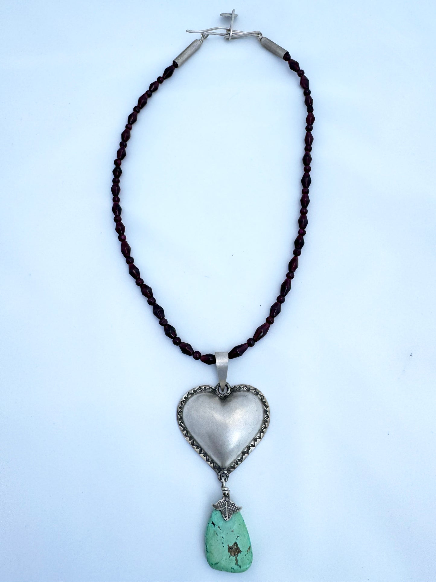 "Puffy Heart" neckalace by Liz Wallace (Maidu, Washoe, Navajo)