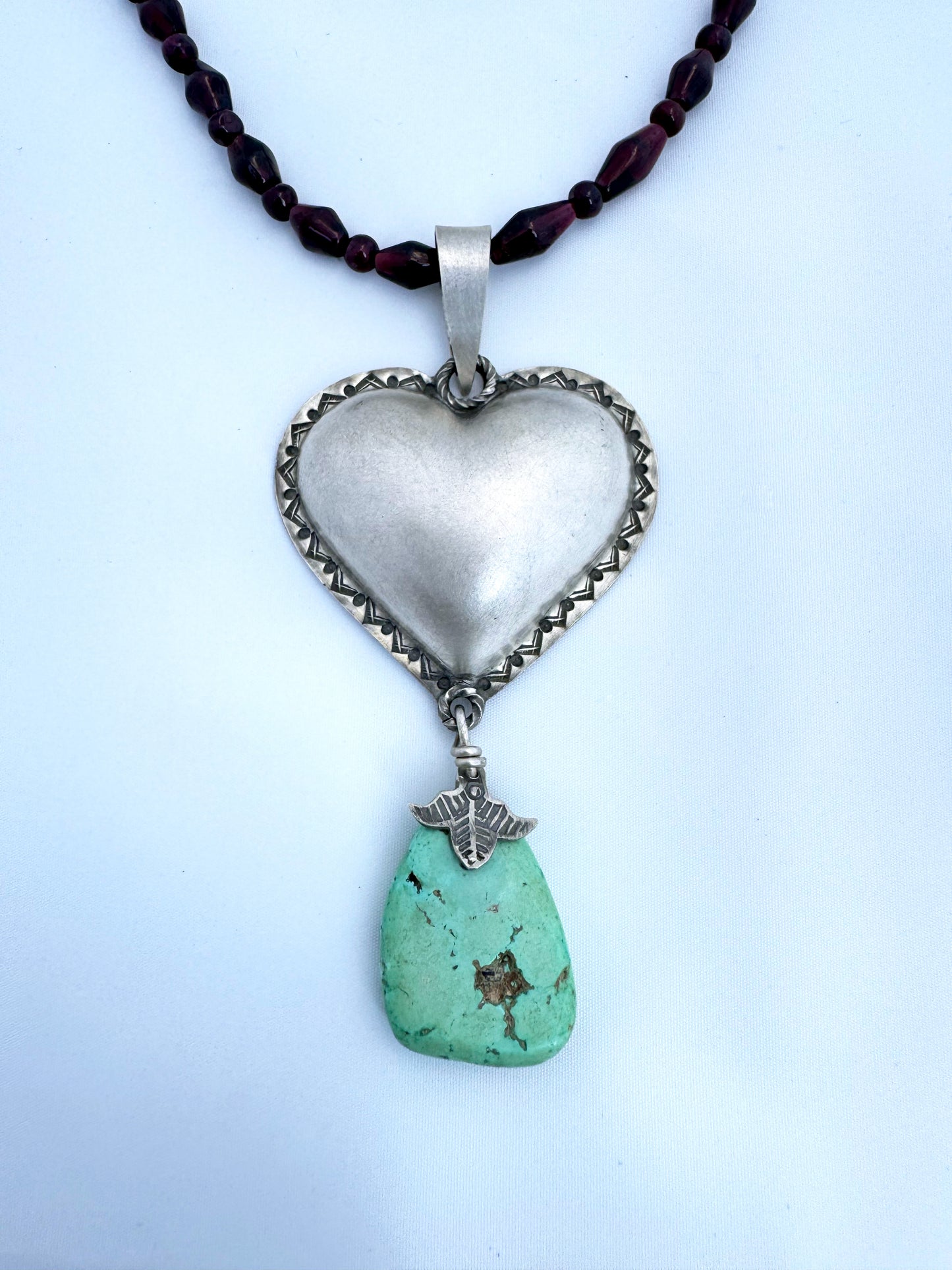 "Puffy Heart" neckalace by Liz Wallace (Maidu, Washoe, Navajo)