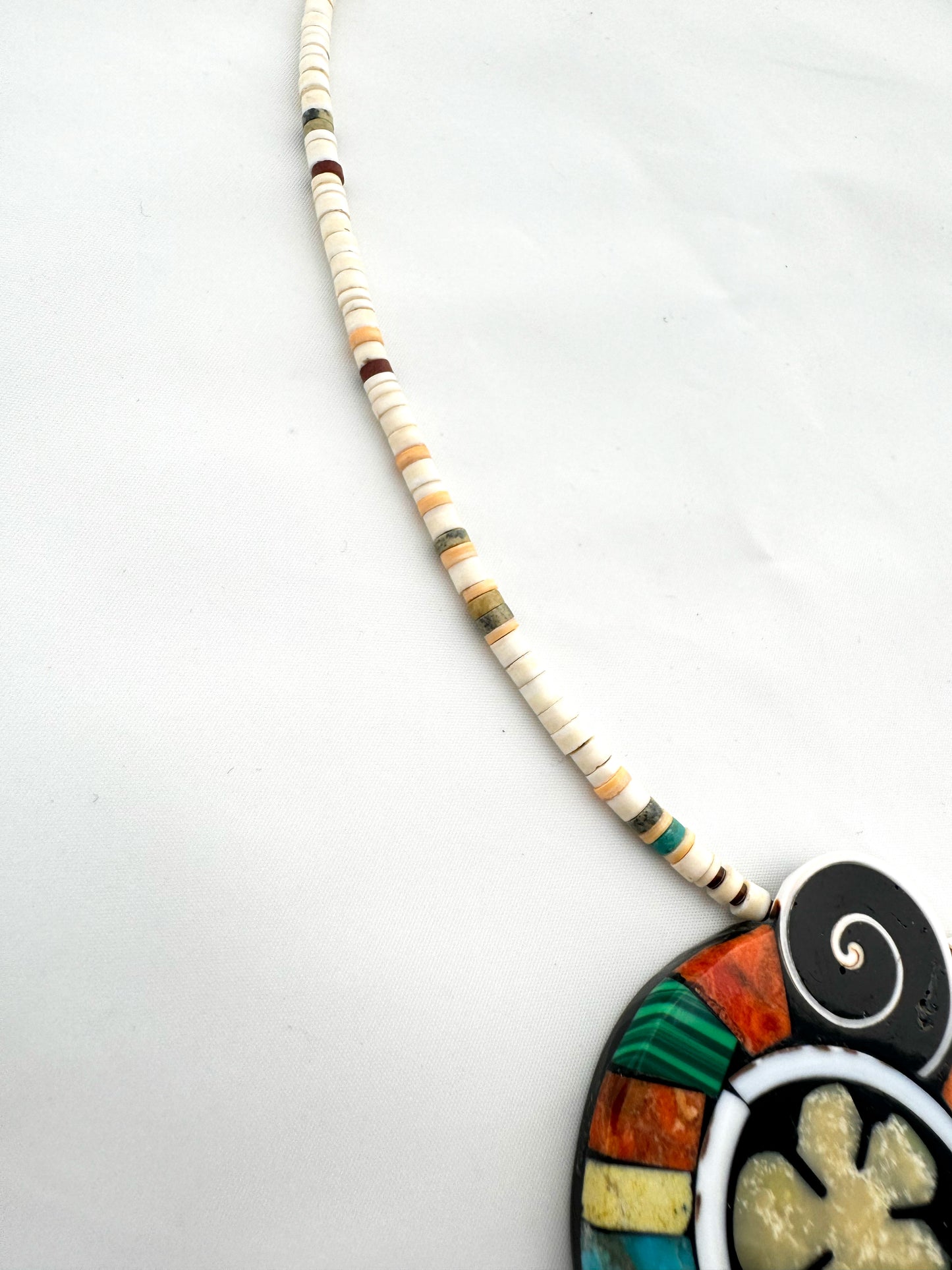 Mosaic Flower Necklace by Mary Tafoya (Santo Domingo)