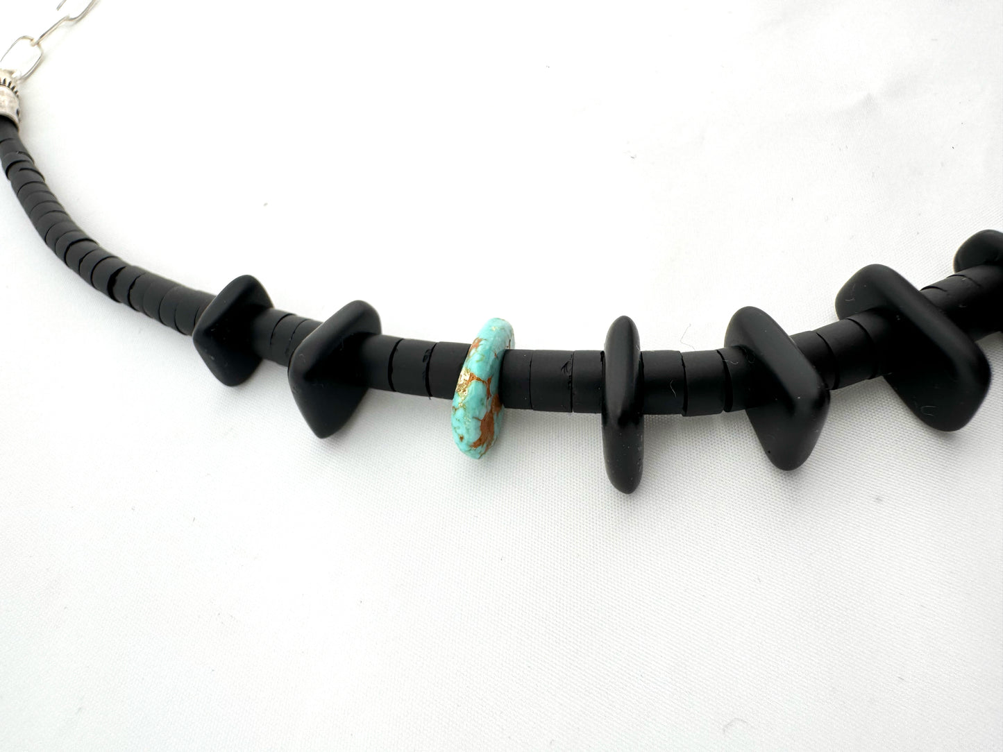 Jet Tab Necklace Turquoise Jacla by Cheyenne Grabiec (Navajo)