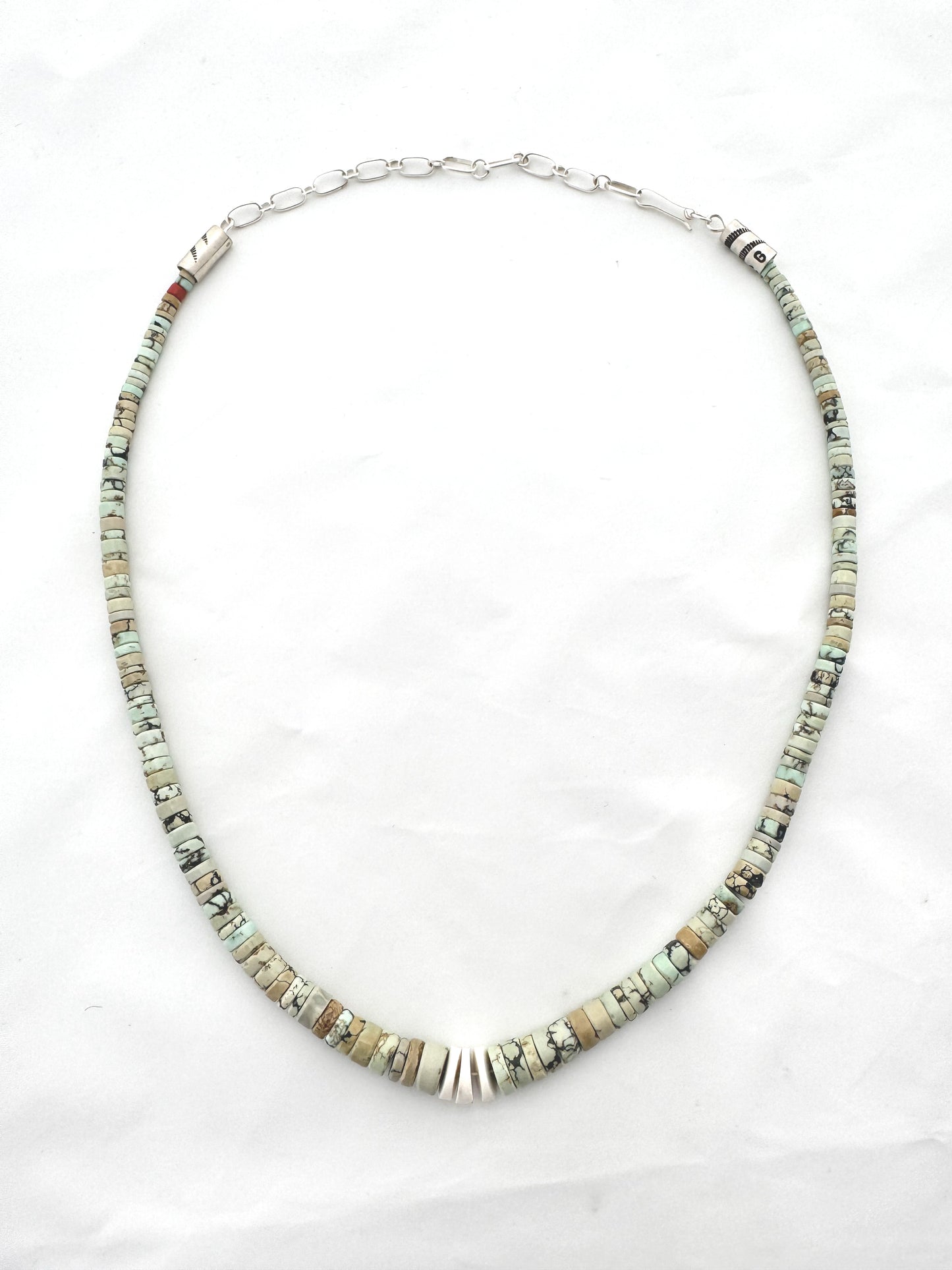 Varicite Heishi Necklace by Cheyenne Grabiec (Navajo)