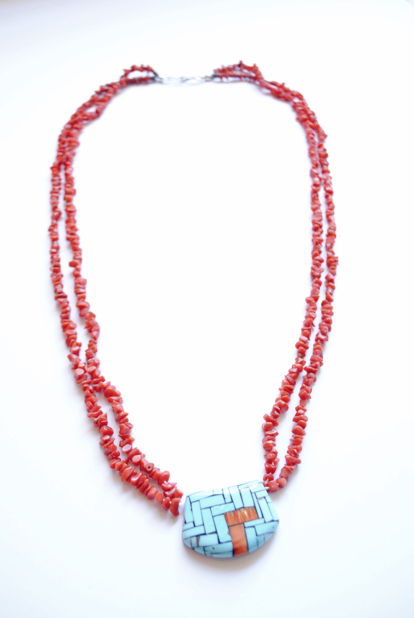 Coral and Turquoise Necklace by Angie Reano Owen from Santo Domingo