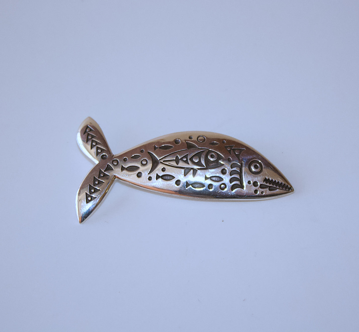 "Fishy" Pin by Norbert Peshlakai - Navajo