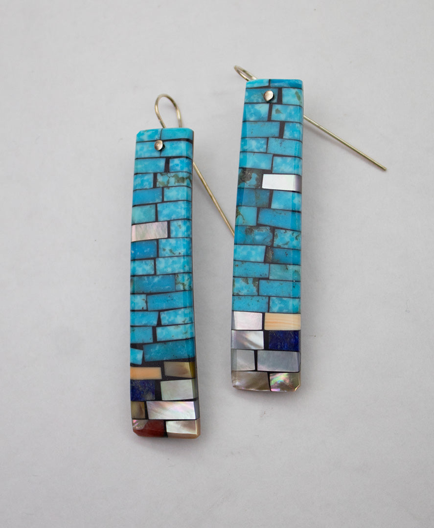 Turquoise Mosaic Earrings by Charlene Reano, San Felipe