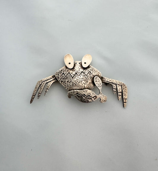 "Crabby" pin by Darrell Jumbo (Navajo)