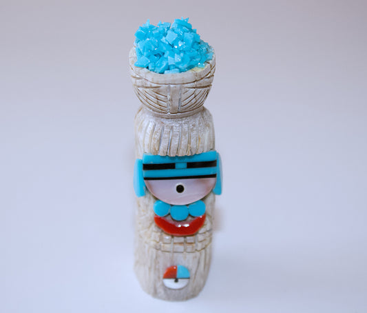 Maiden with Pottery by Amory Cellecion - Zuni