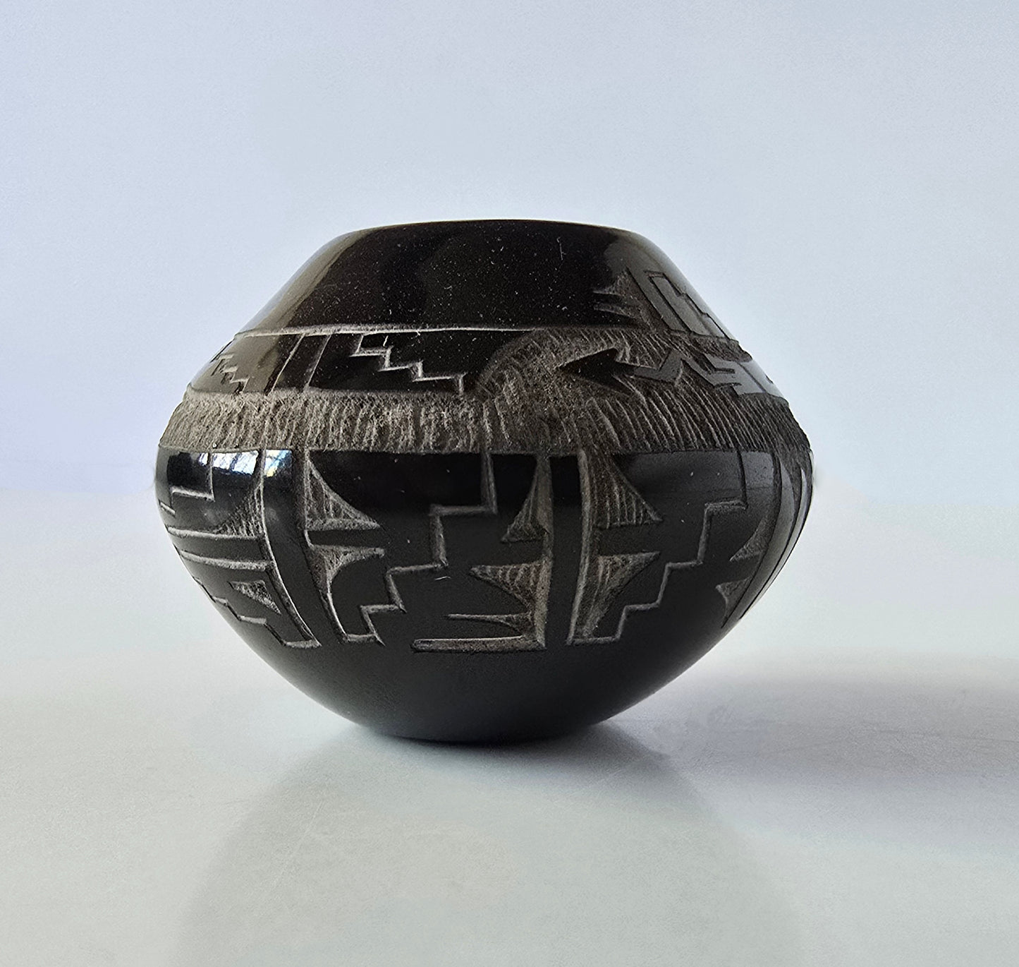 Small Open-Neck Blackware Bowl by Geri Naranjo - Santa Clara