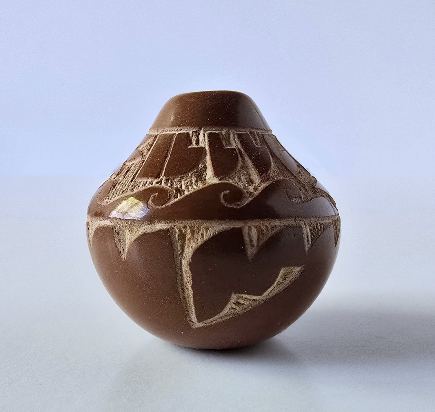 Mini Redware Tapered Lip Bowl by Monica Naranjo - Santa Clara