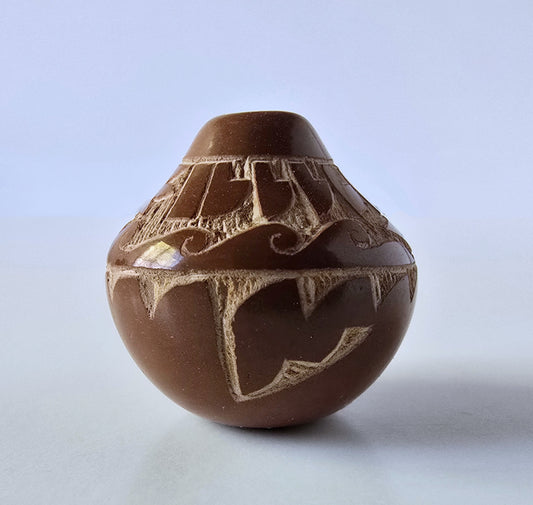 Mini Redware Tapered Lip Bowl by Monica Naranjo - Santa Clara