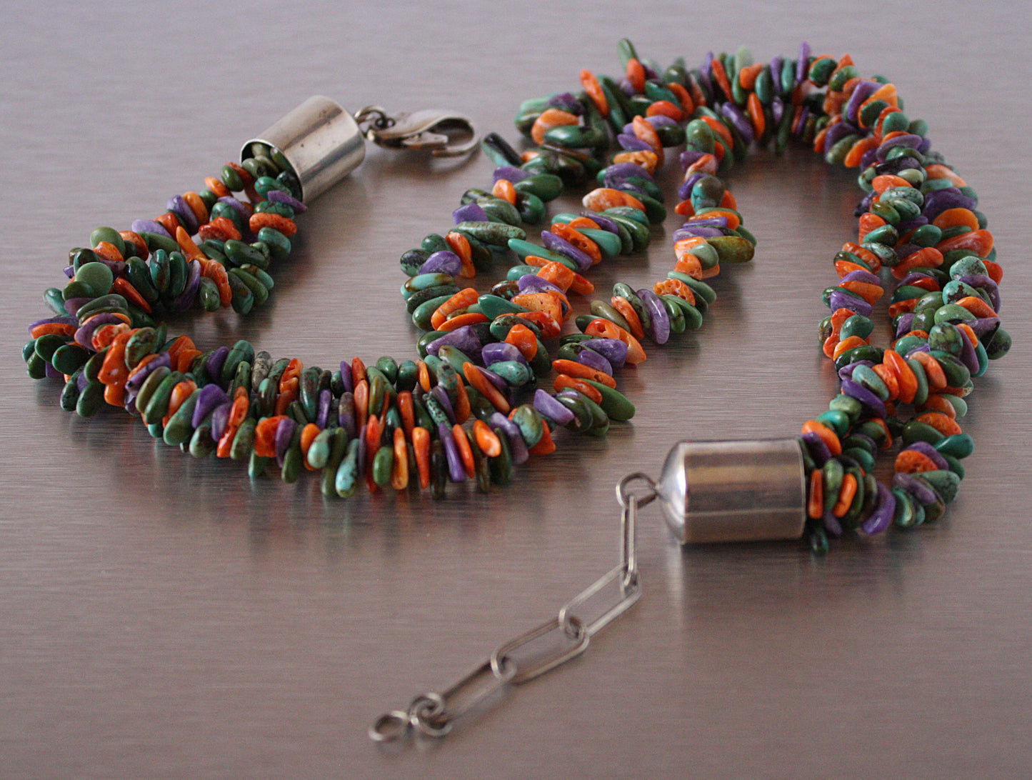 Three Strand Mixed Stone Necklace by Kenneth Aguilar - Santo Domingo