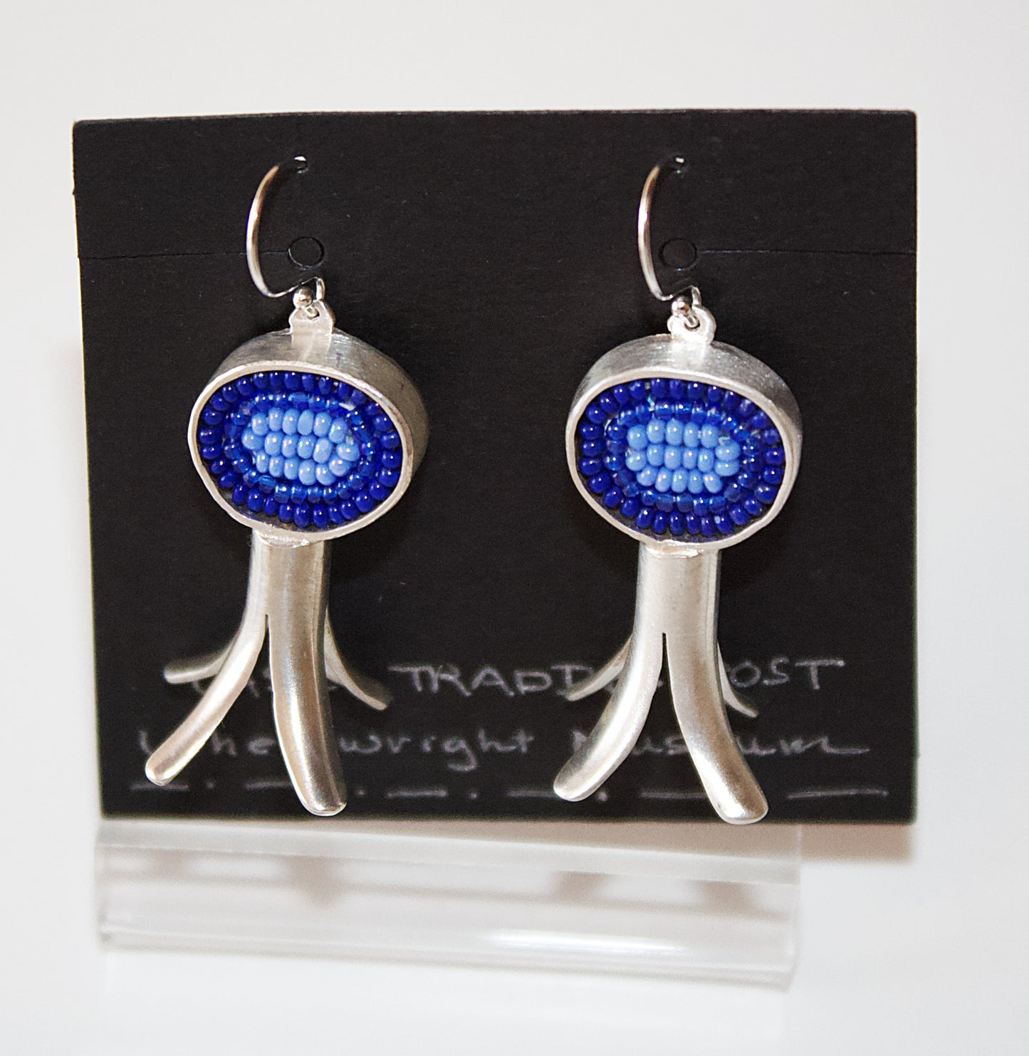 Squash Blossom Earrings with Inlay of Beads by Wendy Boivin - Menominee